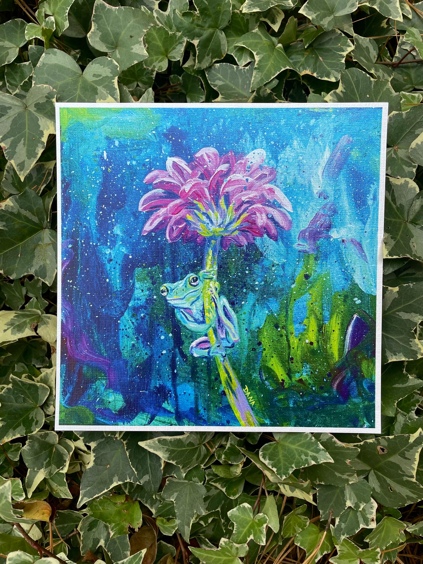 Ribbit in the Rain Paper Print